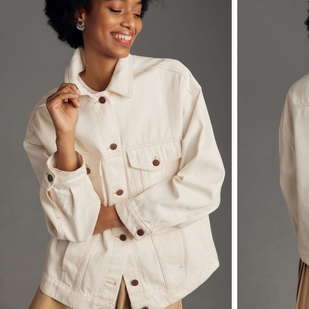 Anthropologie Pilcro Ivory Jean Jacket